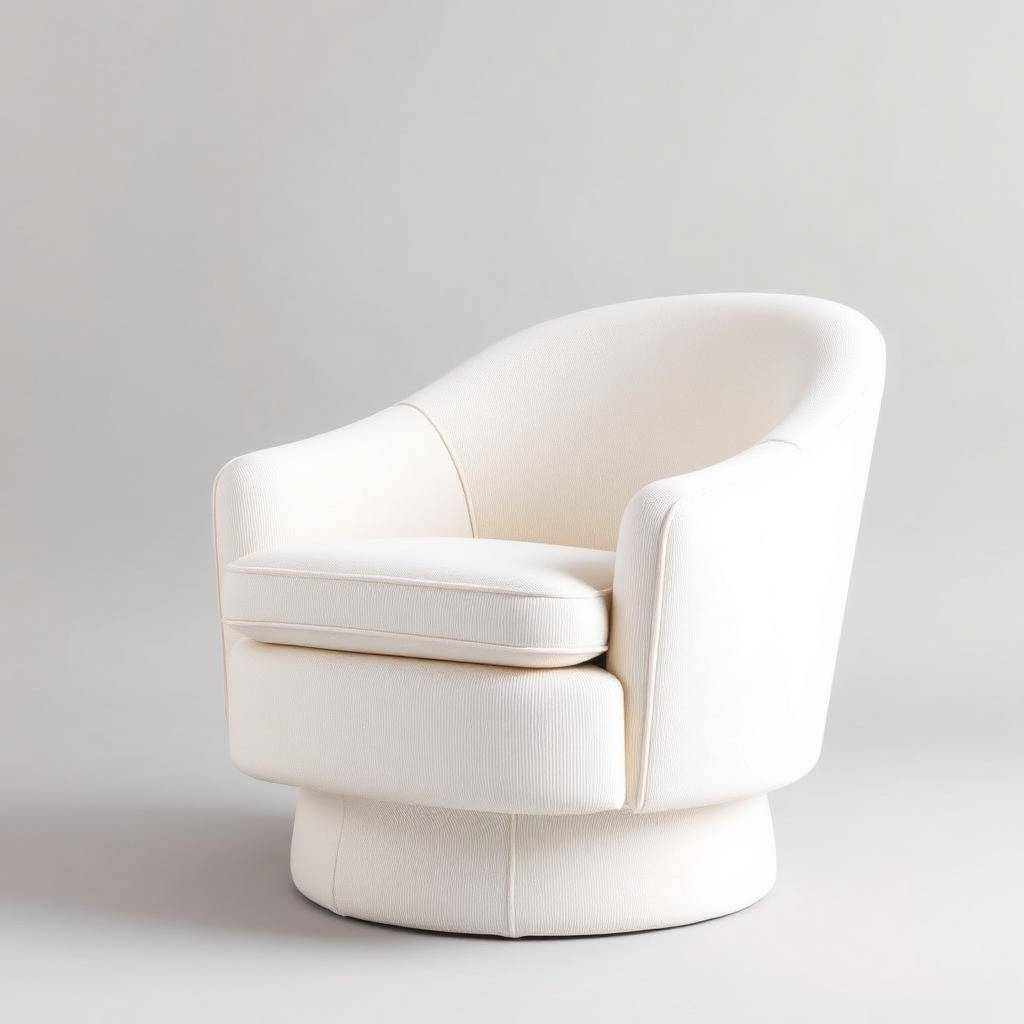 Cove swivel, cream chenille