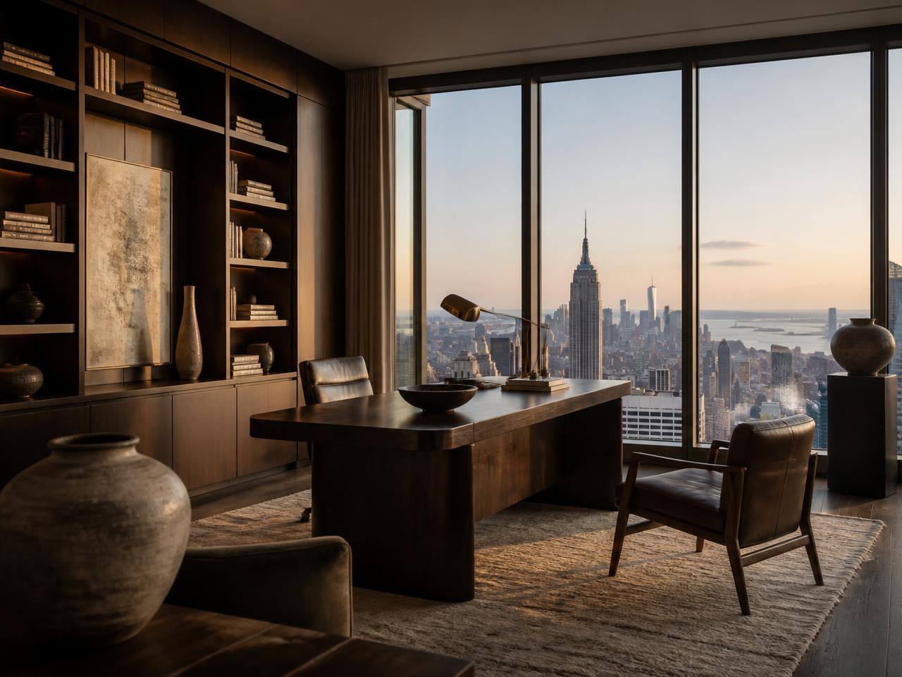 Elegant finished home office from a co-op vendor line